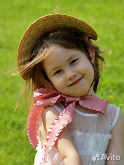 Шляпа чепчик в стиле ретро для малышки (1-4 года)