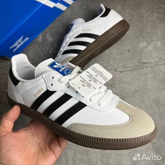 Кроссовки Adidas Samba White Black Gum (36-45)