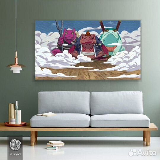 Картина-Живописное аниме – Наруто, жабы