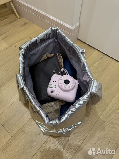 Серебряная сумка шопер sephora