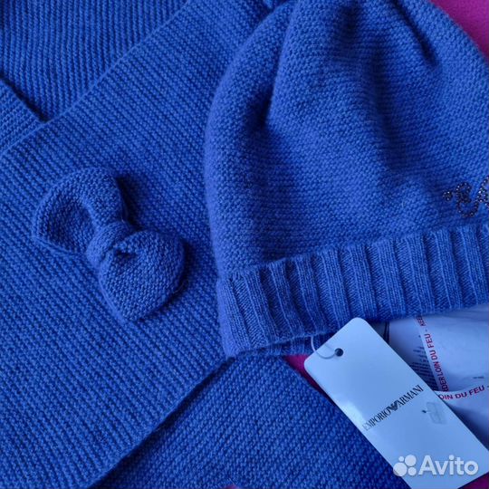 Комплект шапка, шарф armani новый 12-18m, 24-36m