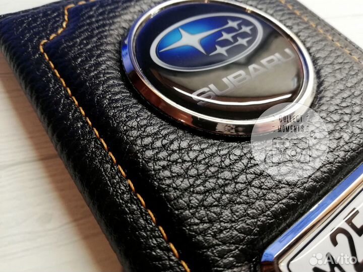 Обложка для автодокументов с госномером и маркой