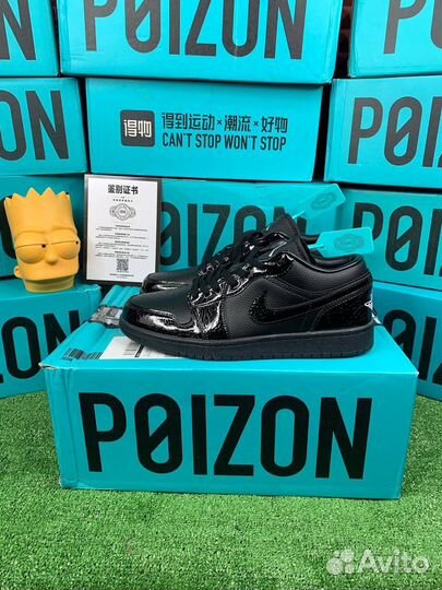 Nike Air Jordan 1 Low Black Croc Оригинал Poizon