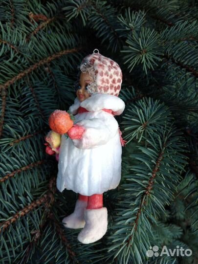 Ватные елочные игрушки ручной работы