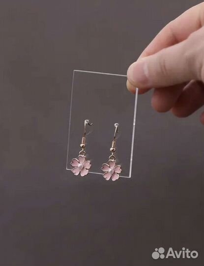 Серьги розовый цветок