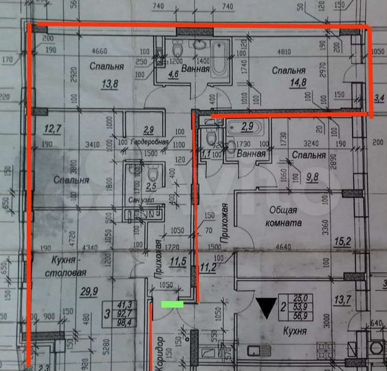 3-к. квартира, 100 м², 7/9 эт.