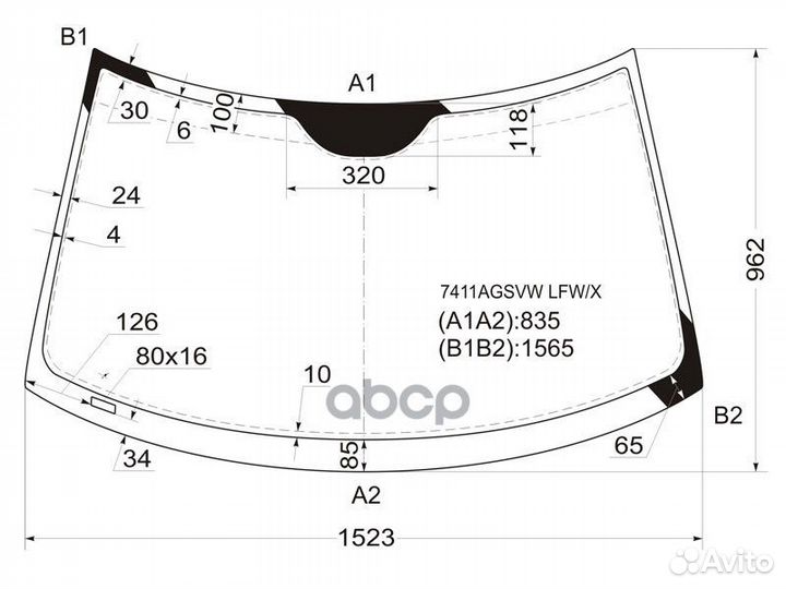 Стекло лобовое saab 9-3 4/5D 02-12 / cadillac B