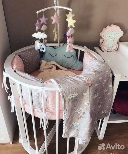 Кроватка круглая / овальная / пеленальный столик