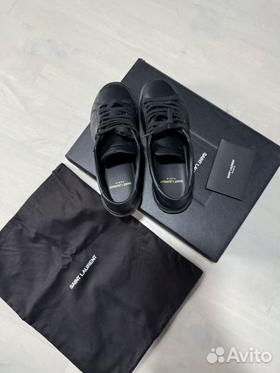 Кожаные кеды YSL Saint Laurent черные