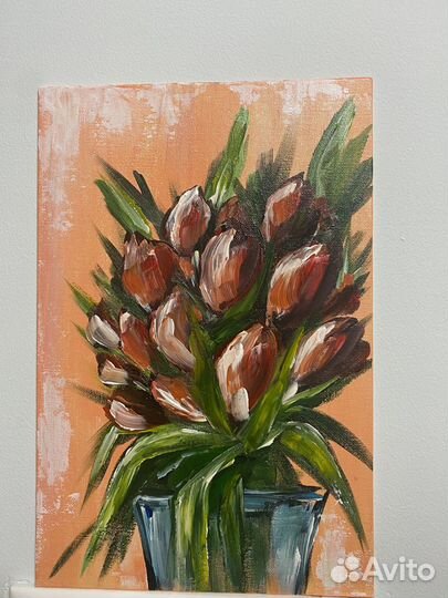 Картина акрилом на картоне