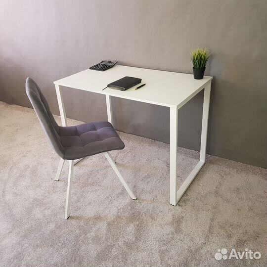 Письменный стол Лофт 100*60 см. Белые ножки