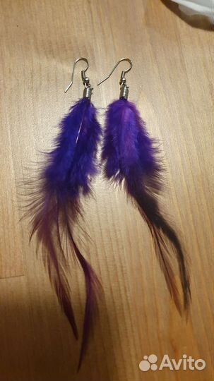 Серьги с перьями