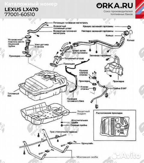 Топливный бак Toyota Land Cruiser 100