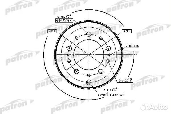 Диск тормозной задн toyota: land cruiser 100 98, l