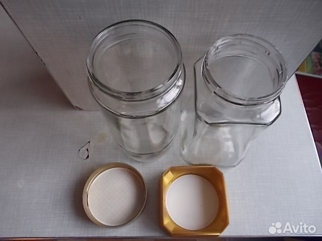 Банки из-под кофе с крышками Стекло 4 шт