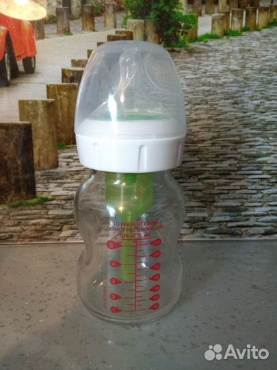 Стеклянная бутылочка Dr Brown's антиколиковая 0+