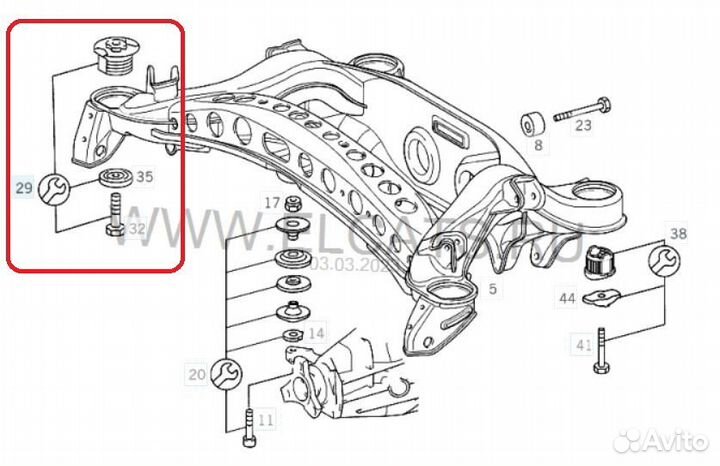 Салейнтблок заднего подрамника Mercedes-BenzE W210