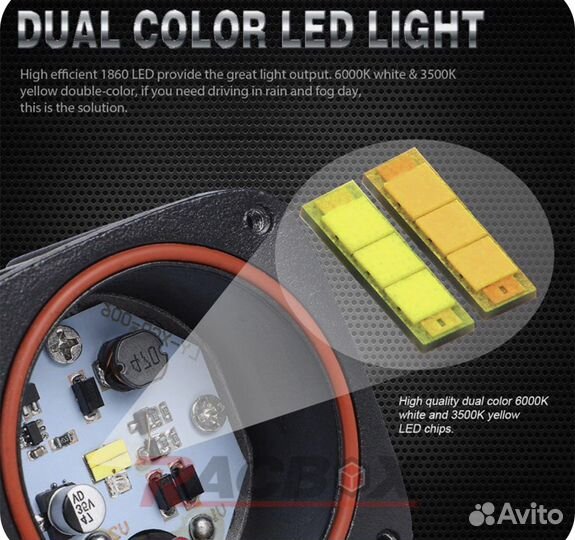 Фара противотуманная красная для мотоцикла №12