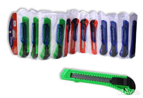 Нож канцелярский, нож для обоев на блистере опт