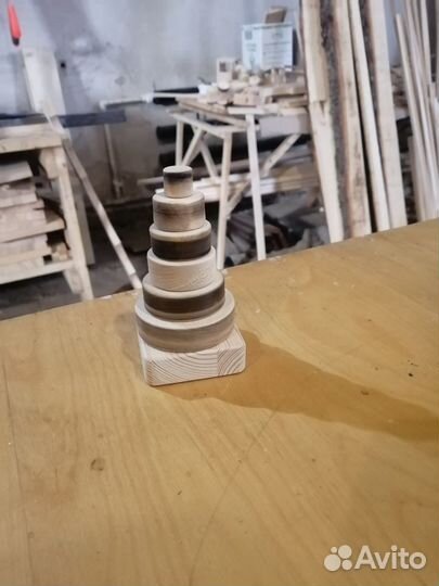 Детская деревянная пирамидка игрушка