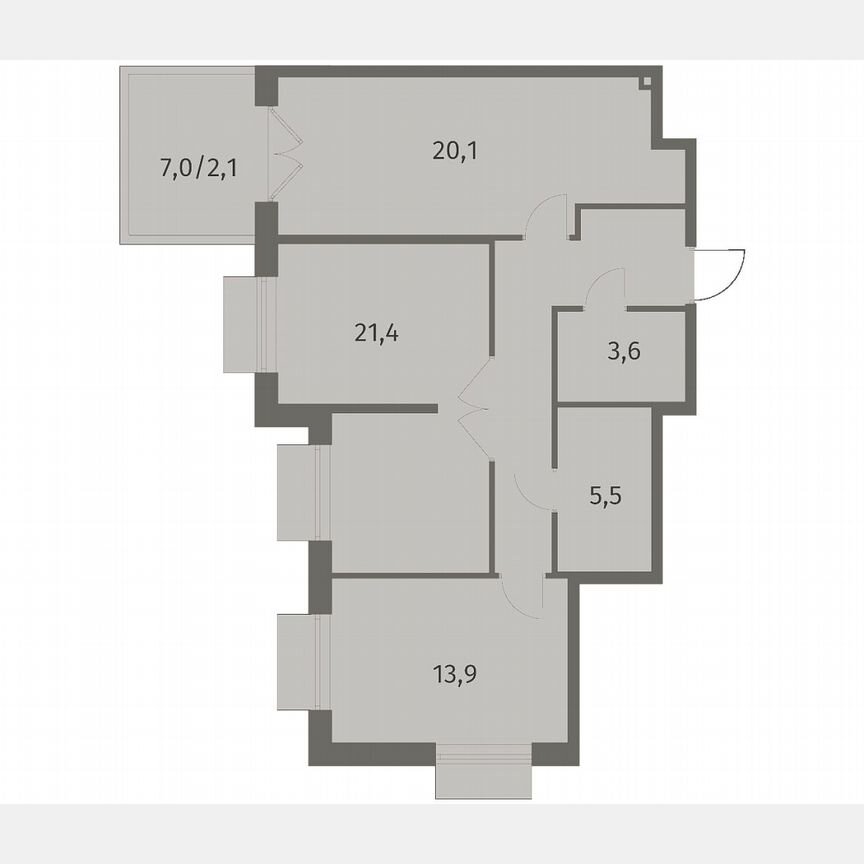 2-к. квартира, 79,3 м², 1/8 эт.