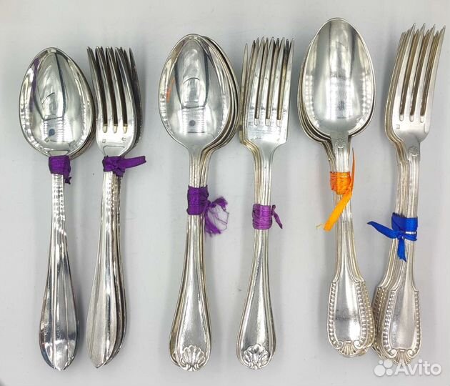Столовые приборы серебро, покрытие, Франция