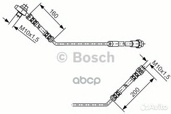 Шланг тормозной BMW X5 E53 570мм задний лев. 1