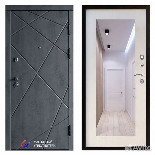 Входная дверь Лучи зеркало триумф лиственница