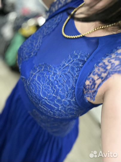 Платье синие весернее 46-48