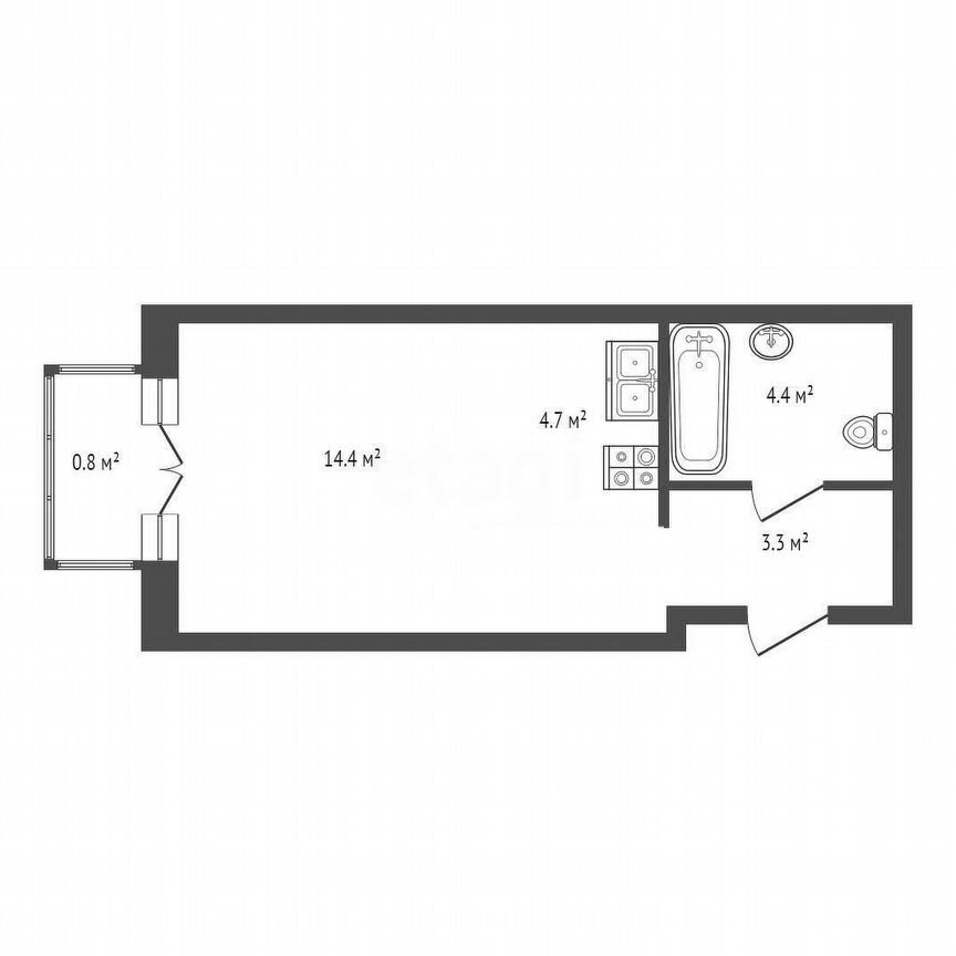 Квартира-студия, 27,6 м², 5/9 эт.