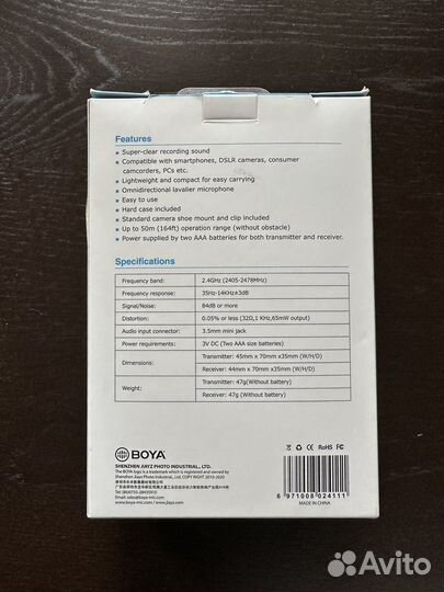 Микрофон петличный boya BY WM4 PRO