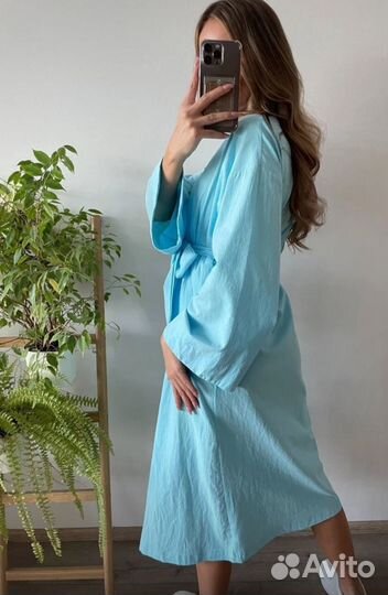 Халат домашний пляжный банный кимоно на запах