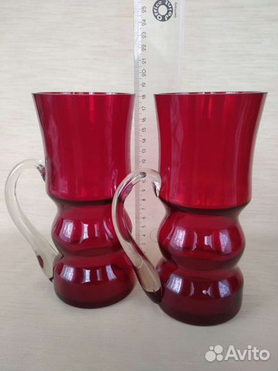 Кружки красное стекло