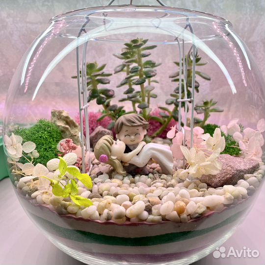 Флорариум свадебный с суккулентами