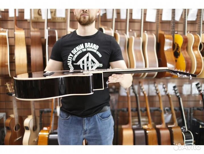 Elitaro E4010 BK акустическая гитара черная