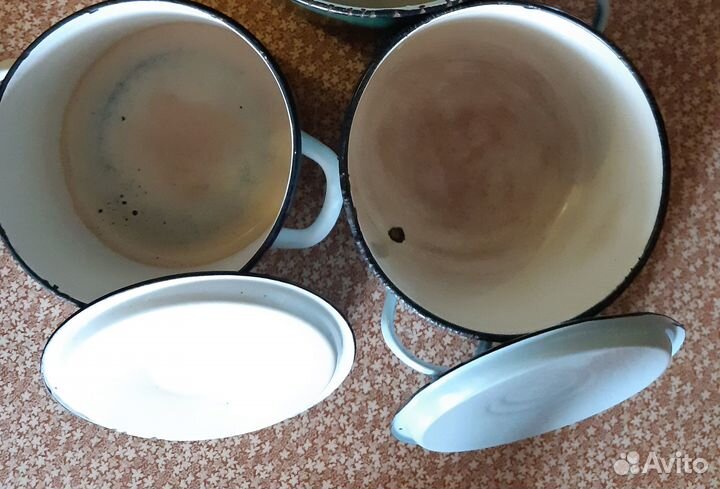 Эмалированные кастрюли б/у