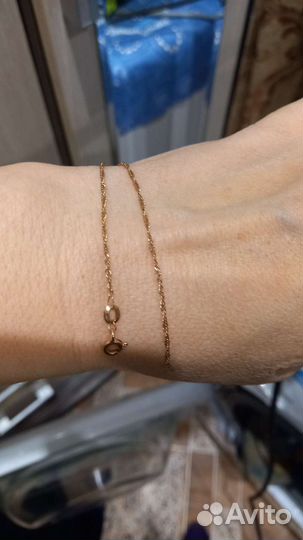 Цепочка 585 пробы размер 16, розовое золото