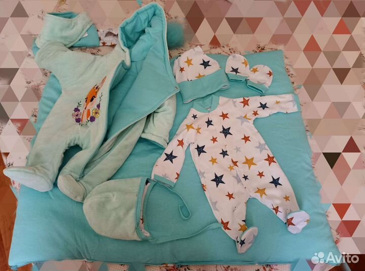 Конверт с комбинезоном на выписку зима