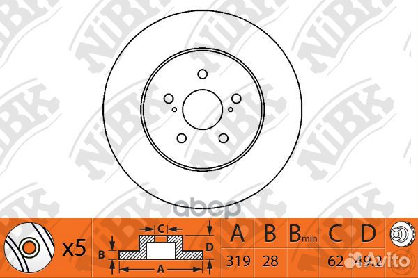 Диск тормозной lexus RX 3.5 2006 - 2008 lexus