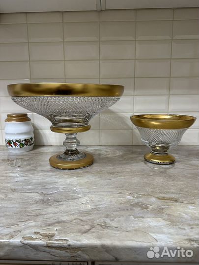 Ваза для фруктов Богемия большая, конфеница