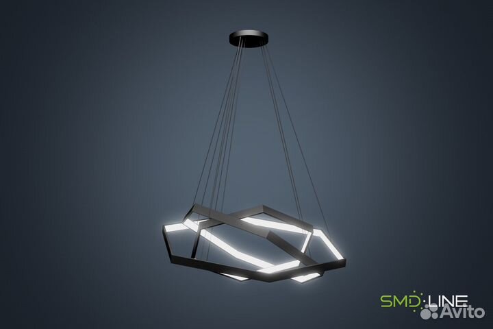 Светодиодная люстра в форме 3-х Шестигранников