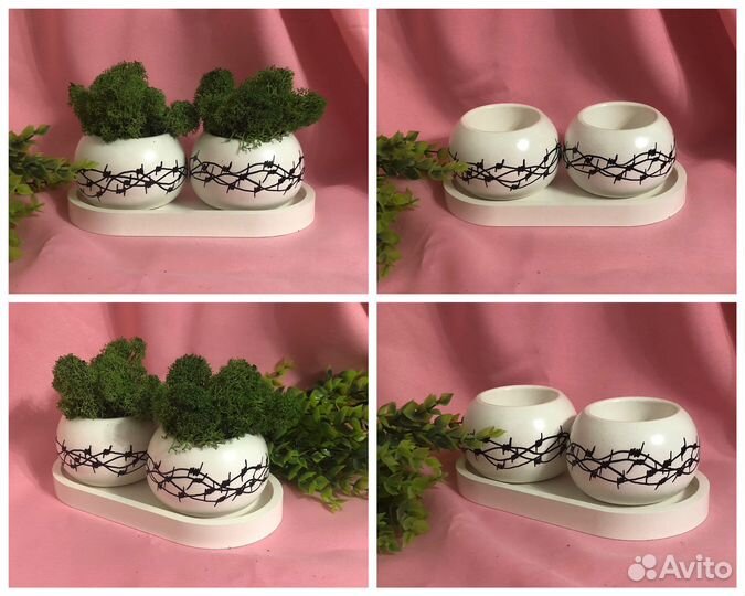 Кашпо ваза из гипса