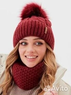 Комплект шапка и снуд женский