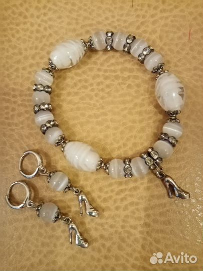 Комплект браслет, серьги