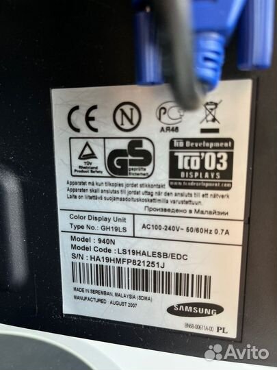 Монитор Samsung 940N 1280x1024 75гц