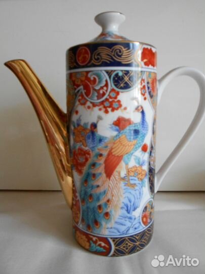 Сервис кофейный Япония фарфор позолота 6 персон