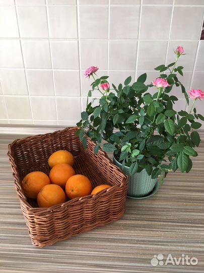 Корзина плетеная из бумажной лозы