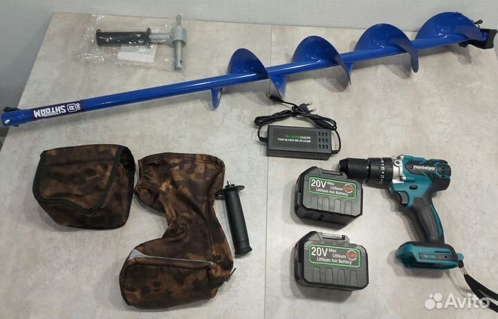 Ледобур Шуруповерт с чехлом + Шнек Тонар 130