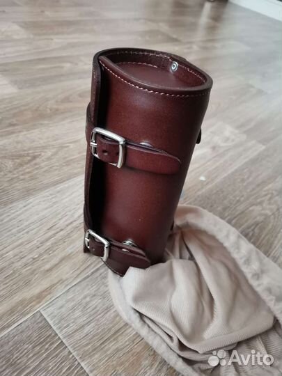 Кожаная сумка gros мото вело 2 застежки