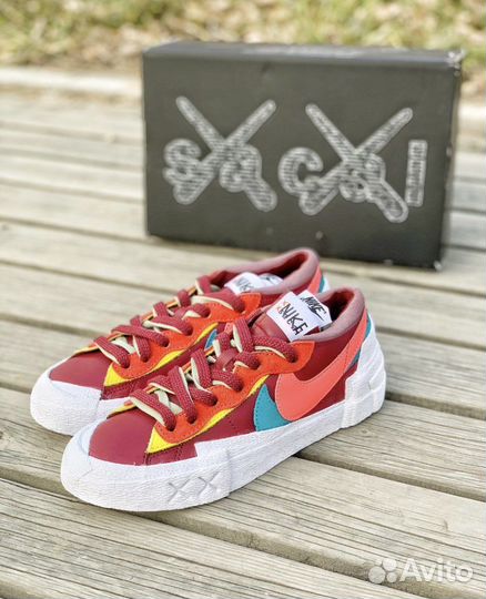 Kaws x Sacai x Nike Blazer Low “Red”